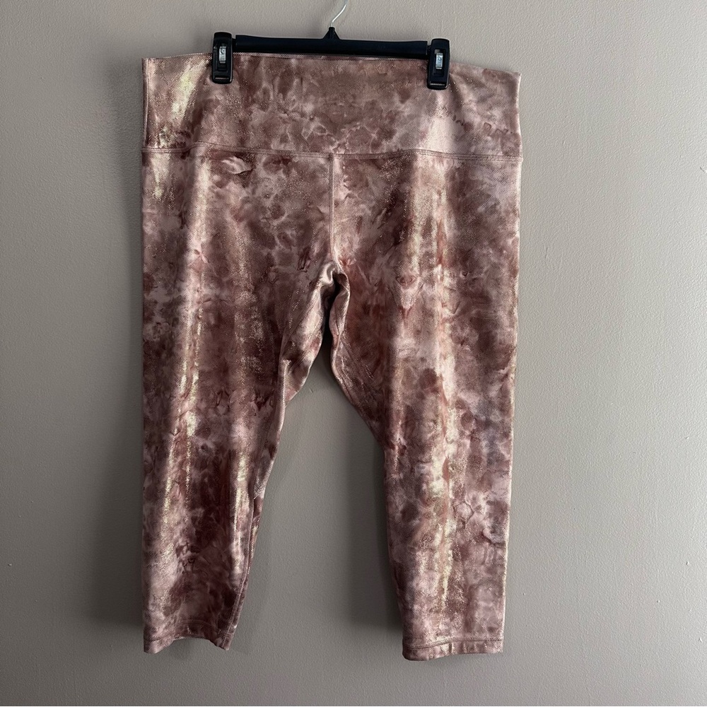 Lululemon Align Gold Metallic Dot Foil Crop 23” Stretch Yoga Leggings Womens 20